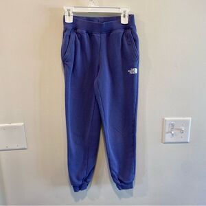 The north face fleece lined jogger sweatpants in girls 7/8 blue